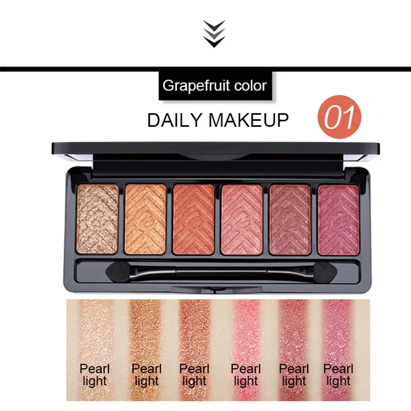 6 цветов влажная пудра тени для век водостойкие не цветущие Ambilight блестящие