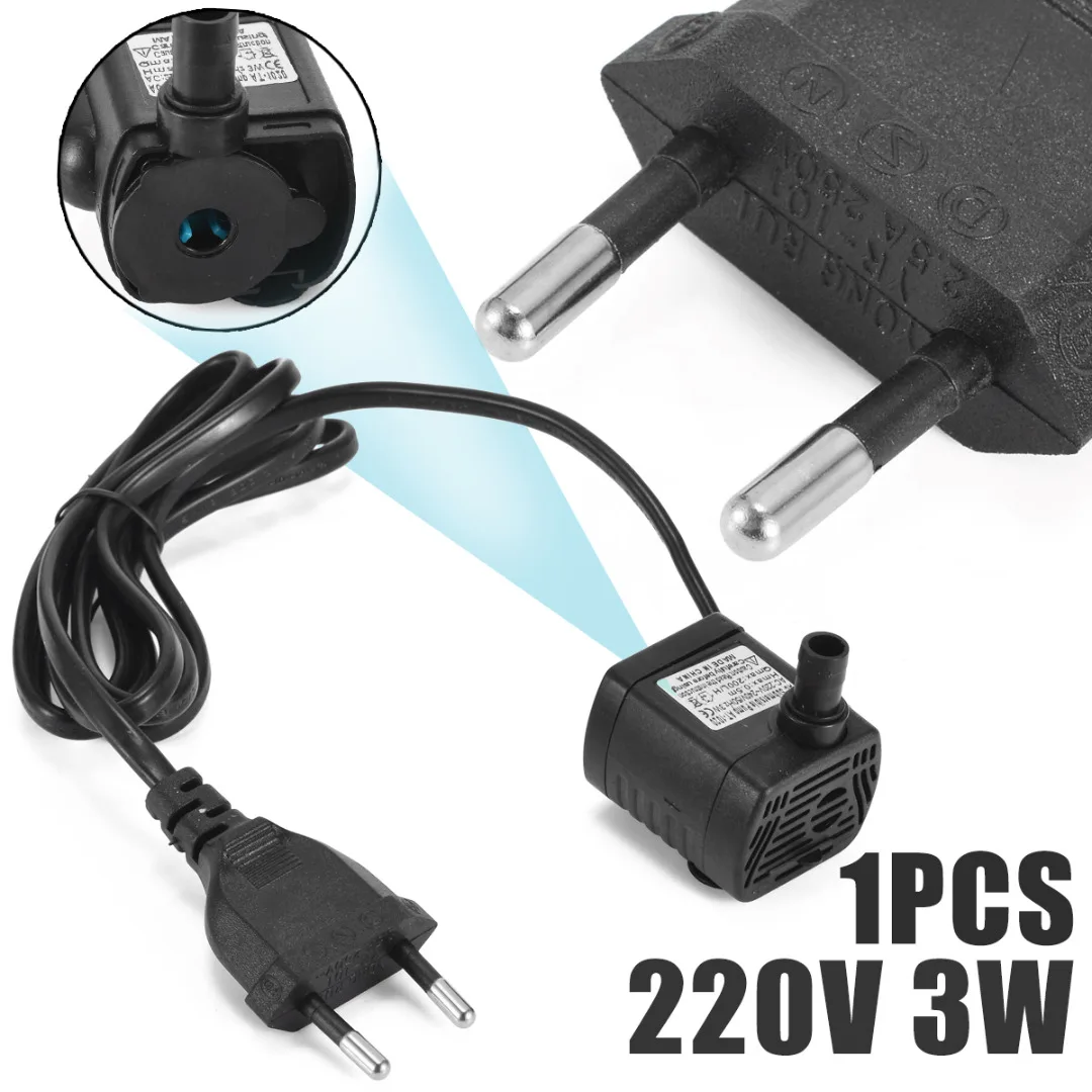

Mini AC 110-120/220-240V 3W Submersible Water Pump Aquarium Fountain Air Fish Tank Pond Water Pump EU Plug/US Plug Mayitr