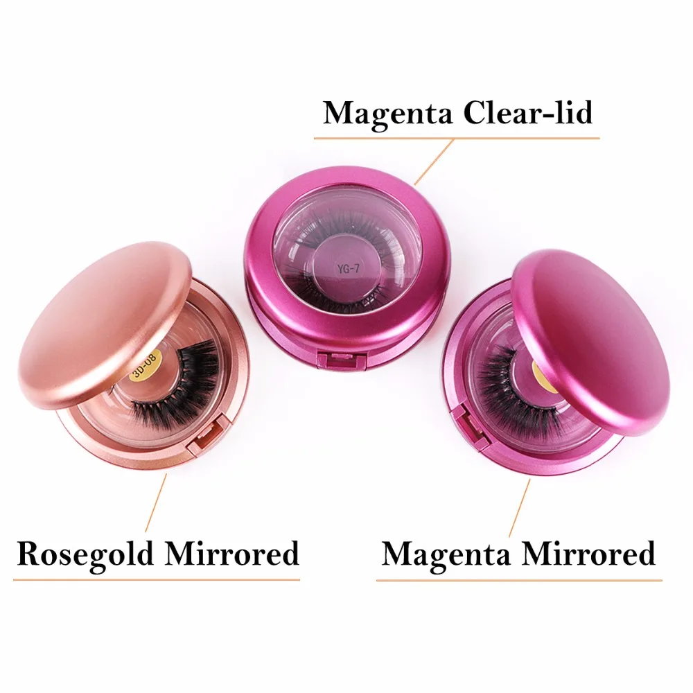 10 шт. роскошный круглый чехол s для накладных ресниц Rosegold с зеркальным пурпурным
