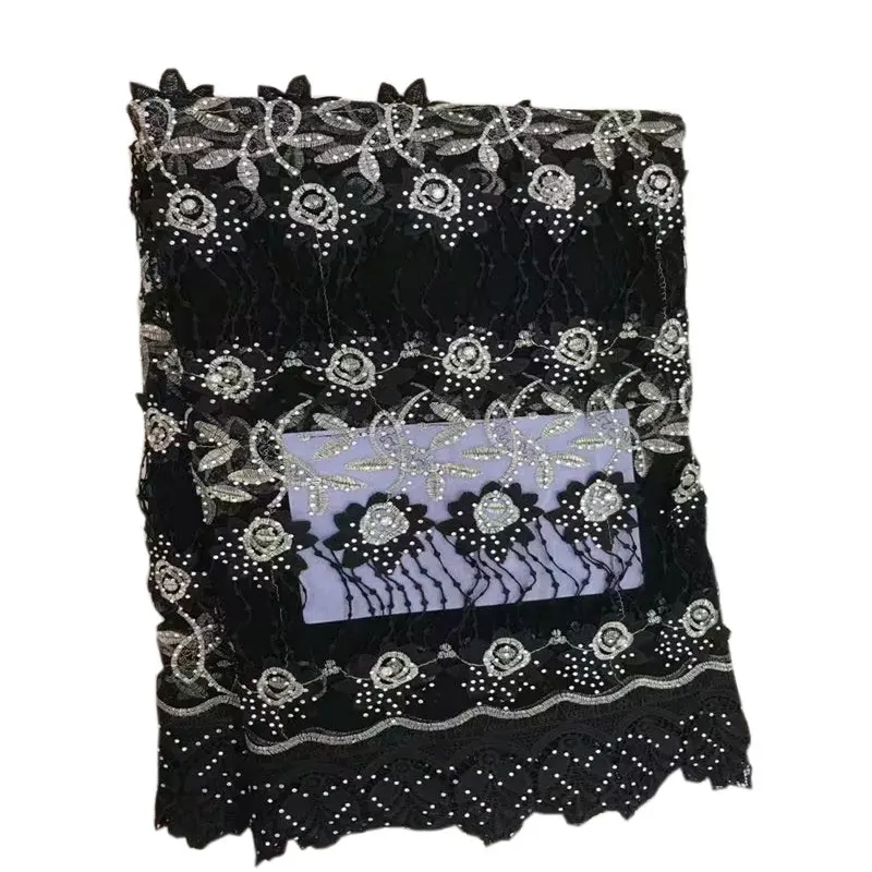 White African Nigerian lace fabrics high quality french net fabric for wedding dress sewing material with stones ZQ20B-1 | Дом и сад