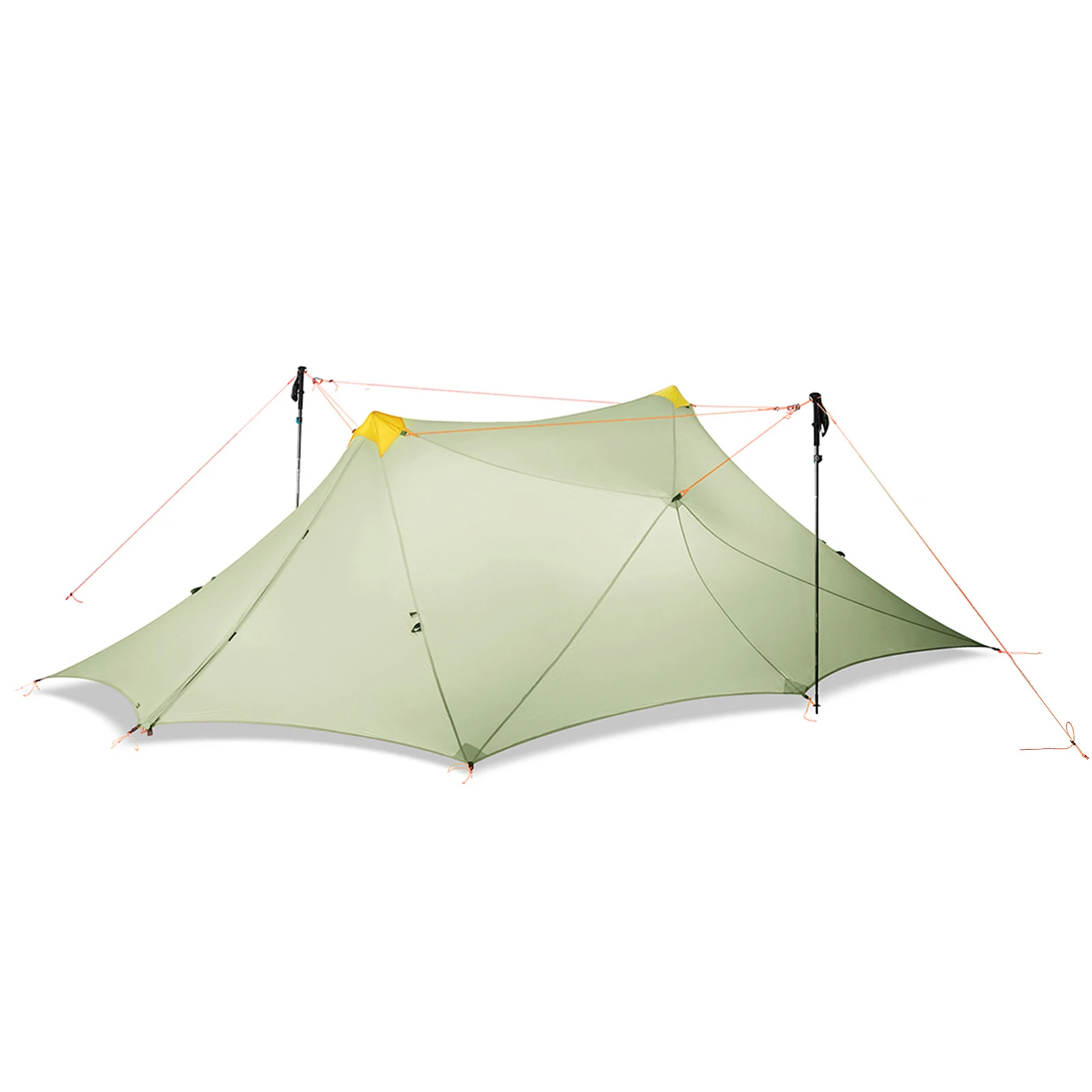 Green Flysheet Сверхлегкий 4 человека 3 Сезона Палатка 20D двухсторонняя с силиконовым покрытием нейлон 1150 г Flysheet/дышащая сетка 730 г Внутренняя палатка - Цвет: Green Flysheet