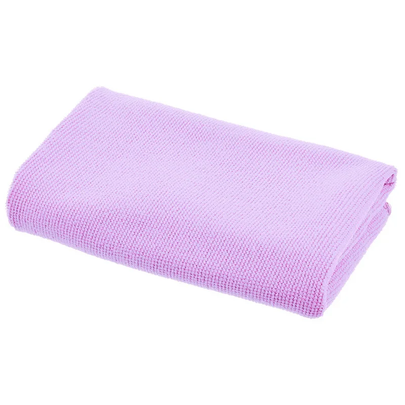 light purple Urijk водопоглощающее чистое полотенце из чистого полиэстера пляжное полотенце однотонное плотное банное Супермягкие полотенца полотенце из микрофибры - Цвет: light purple