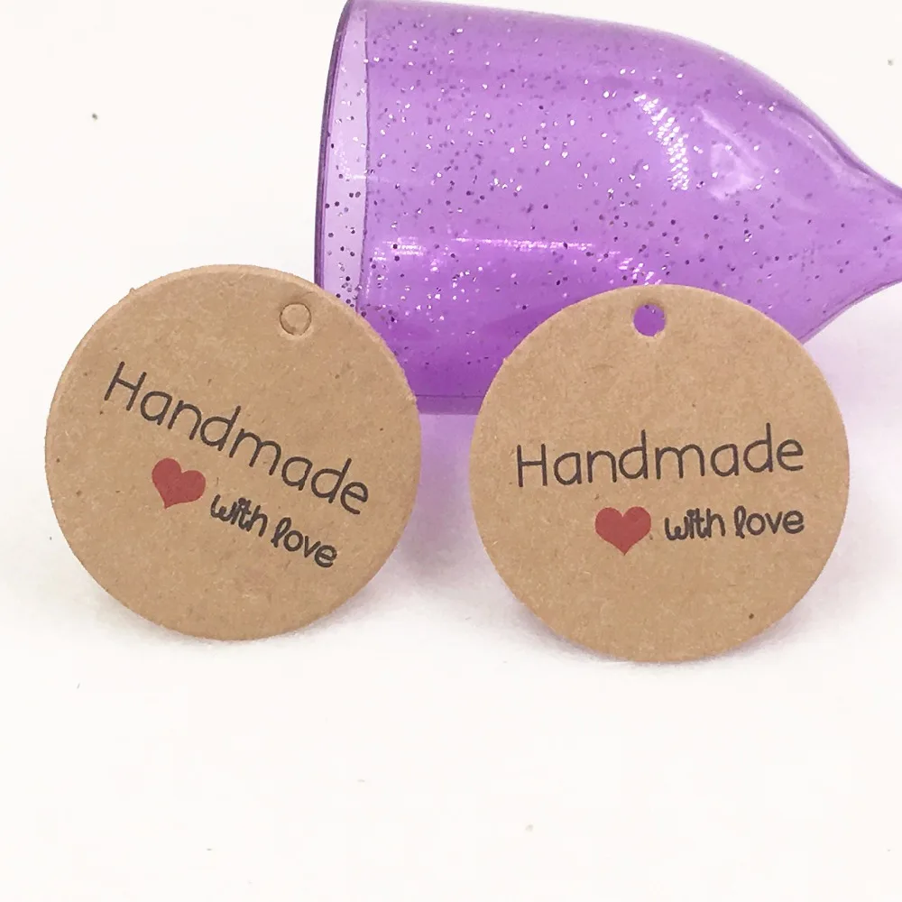 200 шт 1 38 дюйма крафт-бумага ручная работа с любовными подарочными бирками