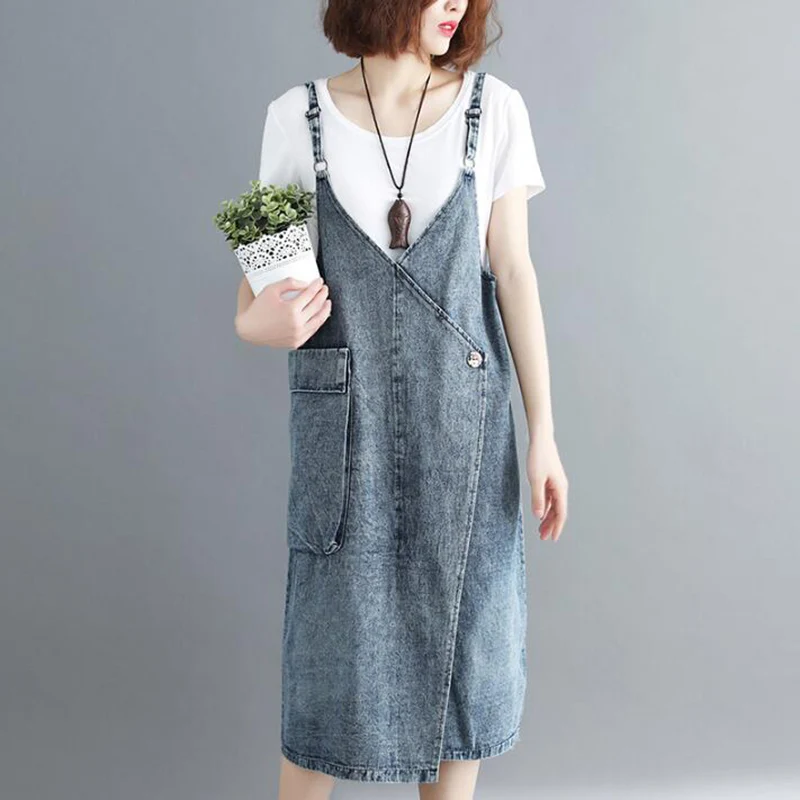 Женское джинсовое платье с v-образным вырезом повседневное элегантное на