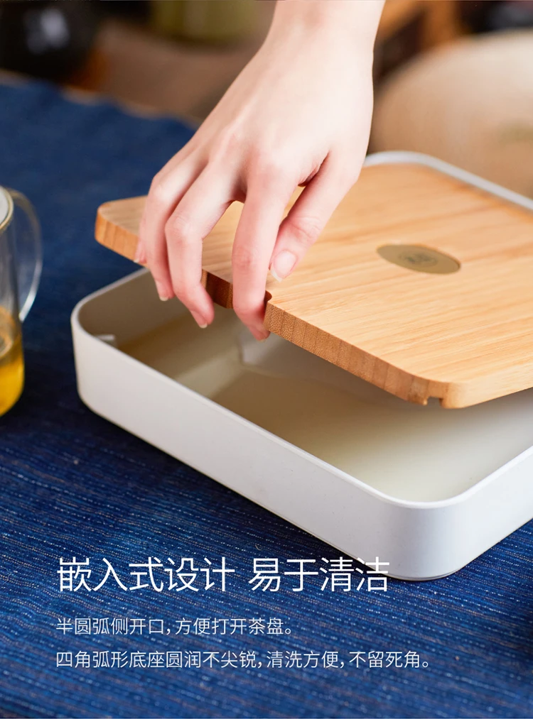 ZEN'S бамбуковый чайный поднос с коробкой-органайзером для закусок чайные инструменты чехол для хранения посуда для напитков