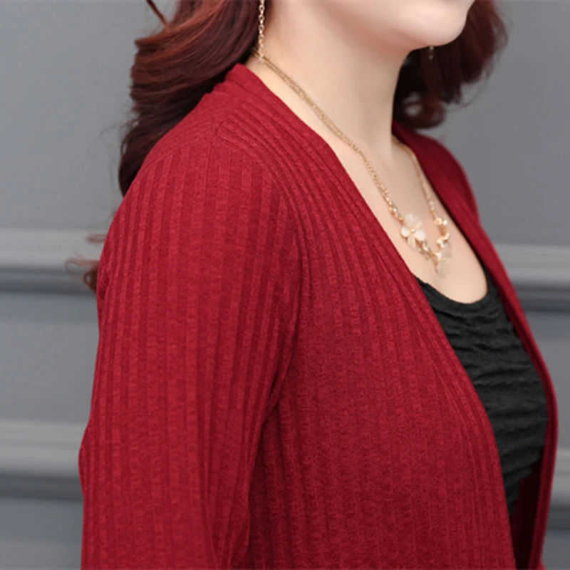 

Plus Size 5XL 2018 Autumn Winter Women Long Knitted Cardigans Coat Female Casual Pockets Sweaters Open Stitch Outwear Tops P178