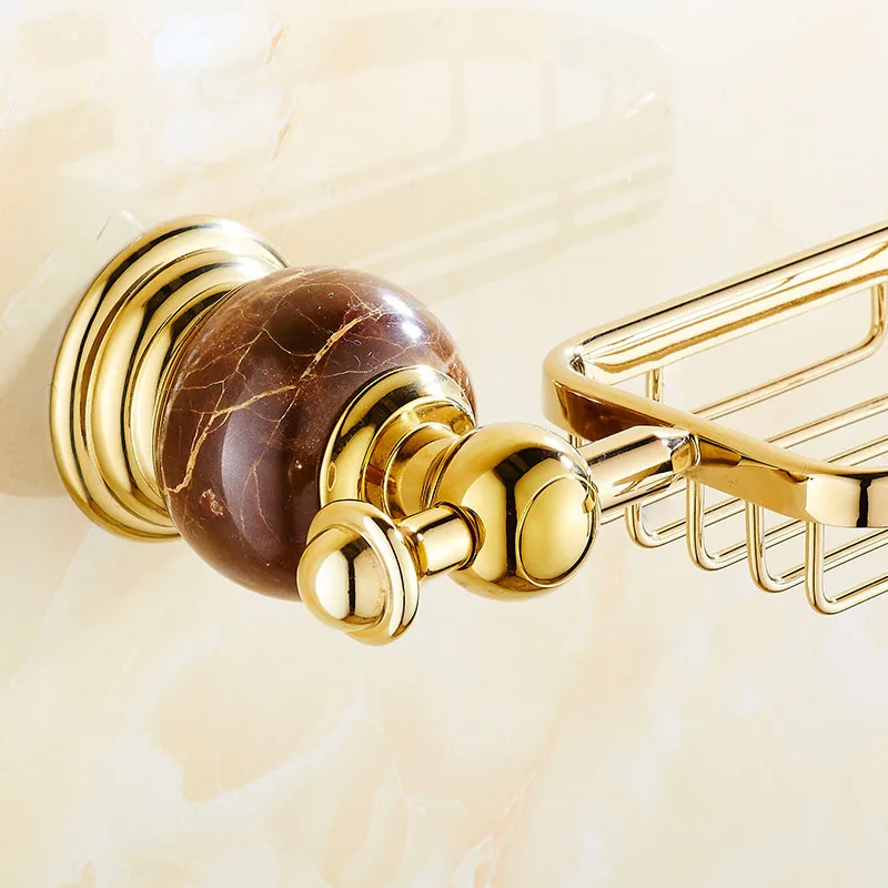 Хрустальная и нефритовая Золотая ванная комната кухонная корзина для мыла