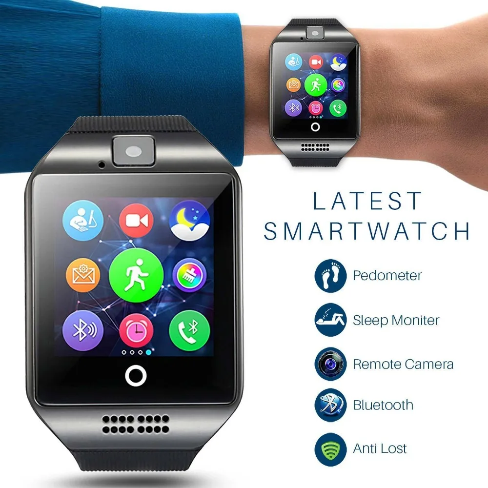 Bluetooth Смарт-часы с камерой Facebook Whatsapp Twitter Синхронизация SMS Smartwatch для мужчин и - Фото №1