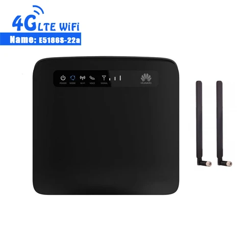Разблокированный Wi-Fi роутер Huawei E5186, E5186s-22a, e5186s-22a, 4G LTE, 300 Мбит/с, CPE, беспроводной роутер, точка доступа, с 2 антеннами 4G - изображение