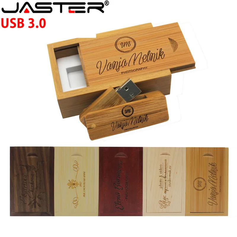 JASTER USB 3 0 Натуральные Деревянные usb + упаковочная коробка флеш накопитель дерево