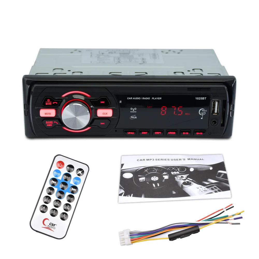 AZGIANT 12V 1 DIN Bluetooth Стерео FM радио MP3 аудио плеер USB SD AUX автоматический сабвуфер