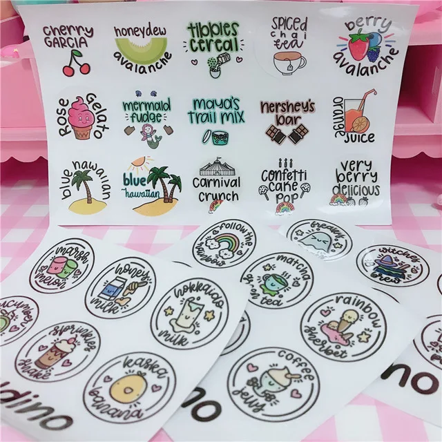 2 листа водонепроницаемые круглые слаймы наклейки для контейнеров ящик хранения