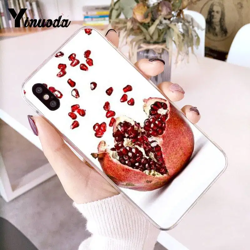Чехол Yinuoda для iPhone 7 6 X прозрачный чехол с гранатовыми фруктами телефона 8 6S Plus 5 5S SE