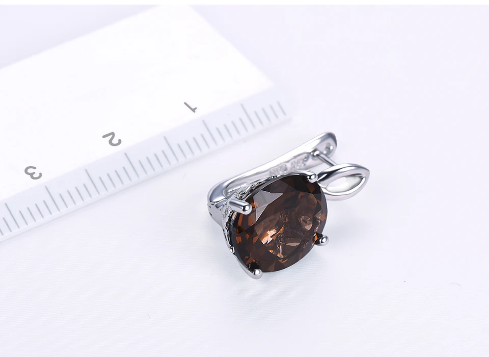 Hutang, 17.57ct, натуральный дымчатый кварц, ювелирный набор, серьги, кольцо, серебро 925 пробы, ювелирное изделие с драгоценным камнем для женщин, лучший подарок, новинка