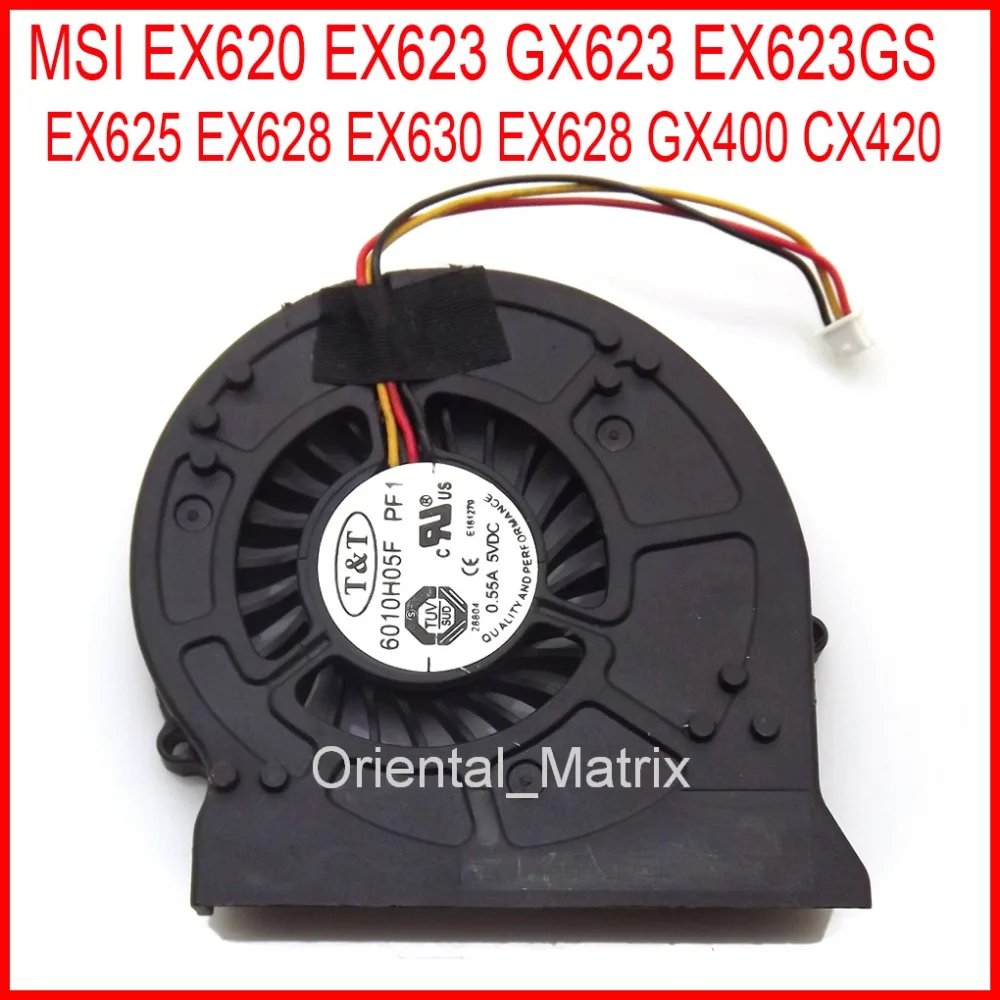 Новый Трехконтактный охлаждающий вентилятор 6010H05F PF1 для MSI GX400 CX420 EX620 EX623 GX623 EX623GS