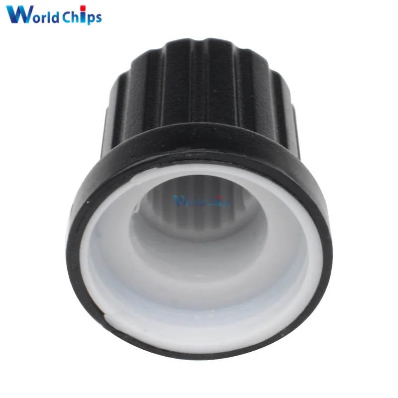 10 Pcs WH148 knob 6mm Shaft Hole Dia Plastic Threaded Knurled Potentiometer Knobs Caps|Потенциометры| |