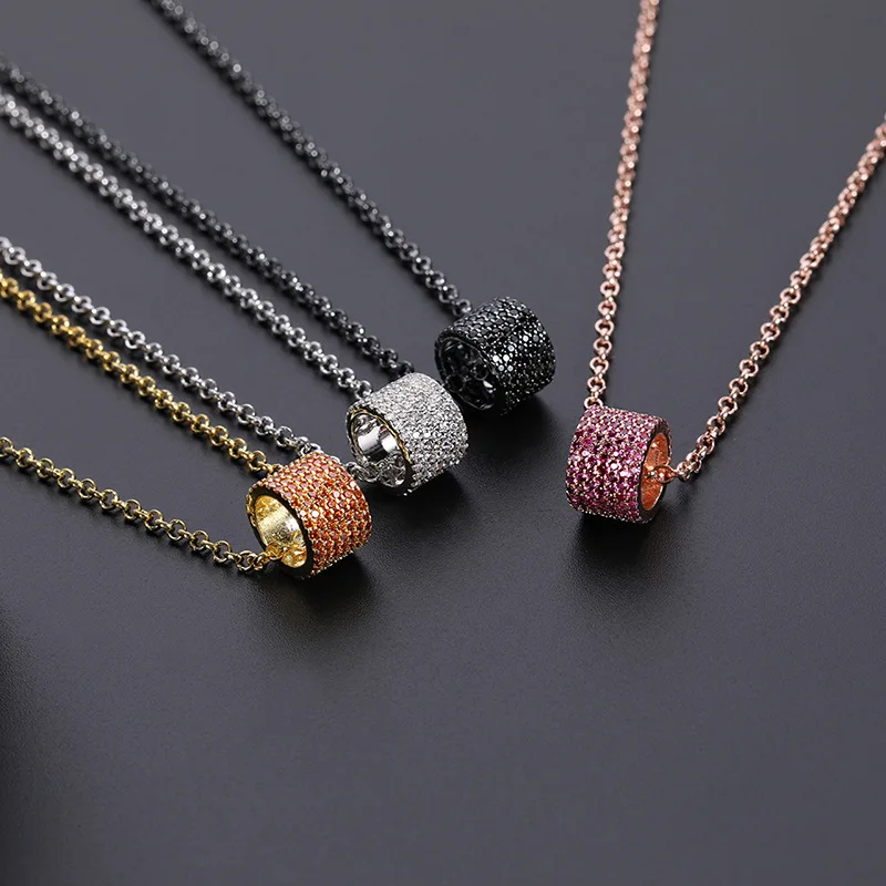 Женское ожерелье с подвеской геометрическое круглое розовое оранжевое белое