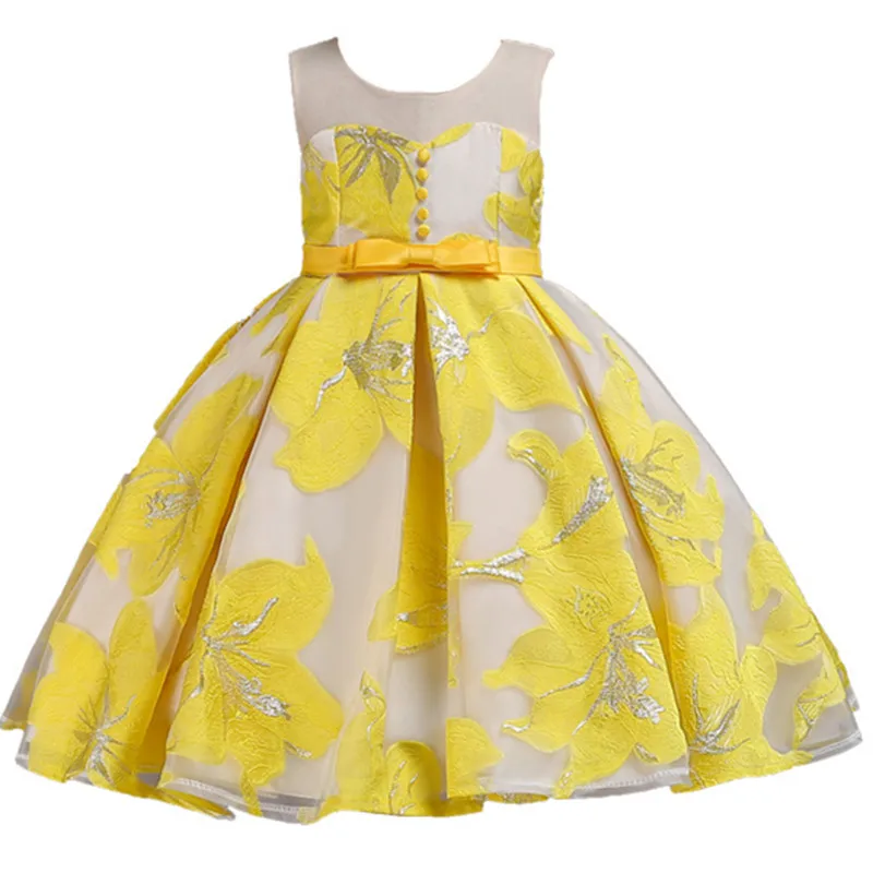 Summer Princess Party Dresses Flower Girls Dress Sequins Bow Royal blue Wedding Pageant Children Clothes Size 3-12 |