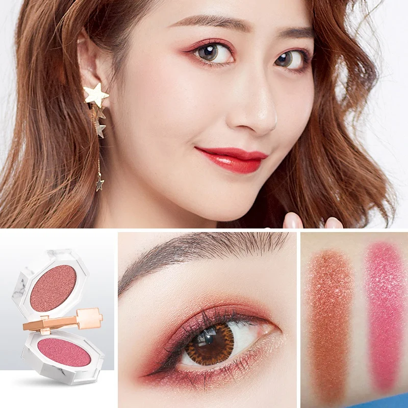 Профессиональный для женщин двойной цвет блестки пудра век макияж жемчужный