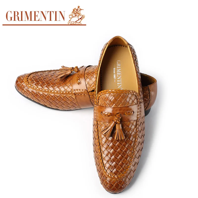 GRIMENTIN/брендовая мужская официальная обувь ручной работы из натуральной кожи цвет