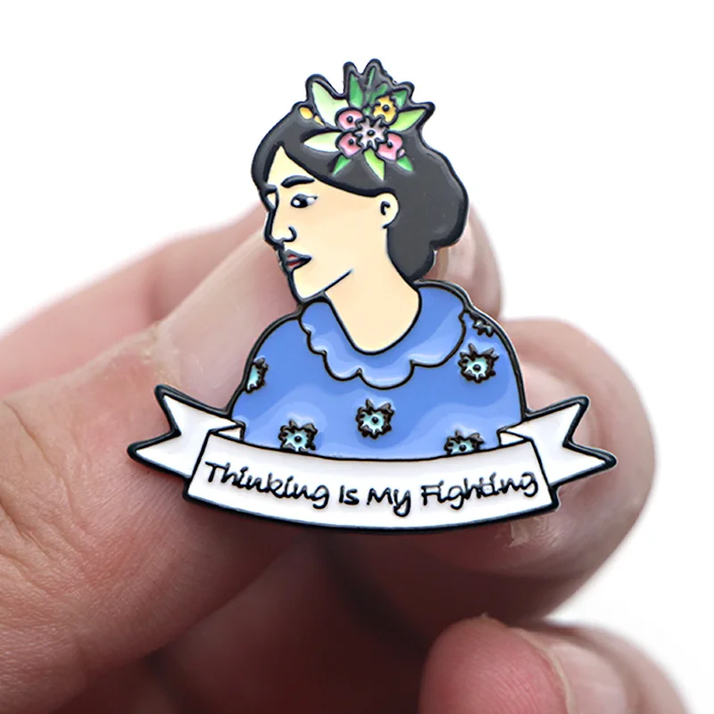 V276 Virginia Woolf Thinking Is My Fighting металлические эмалированные булавки и броши модные нагрудные булавки рюкзак сумки значок коллекция