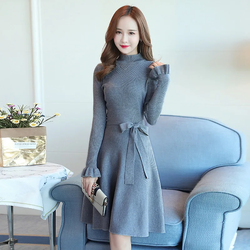 2021 размера плюс платье трапециевидной формы черного и серого цвета с длинным