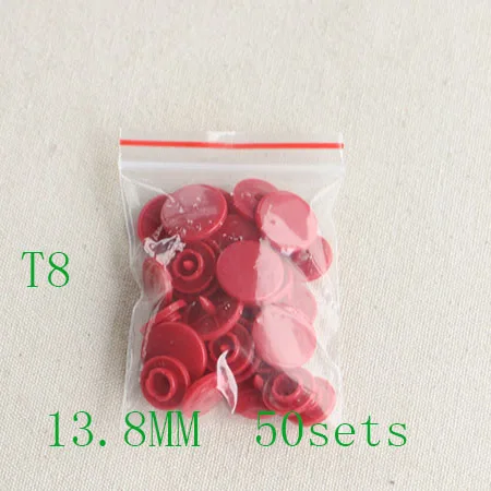 10.8MM 50Sets 50 комплектов KAM T3-T8 10,8-13,8 мм круглые пластиковые застежки кнопки застежки пододеяльник лист кнопки одежды аксессуары для детской одежды - Цвет: 10.8MM 50Sets