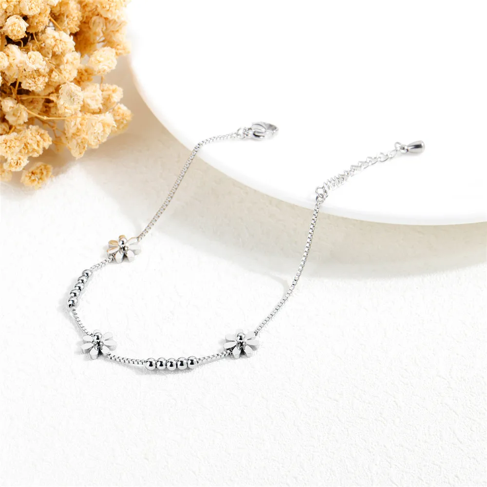 Элегантные Простые и стильные браслеты из нержавеющей стали Серебряная роза