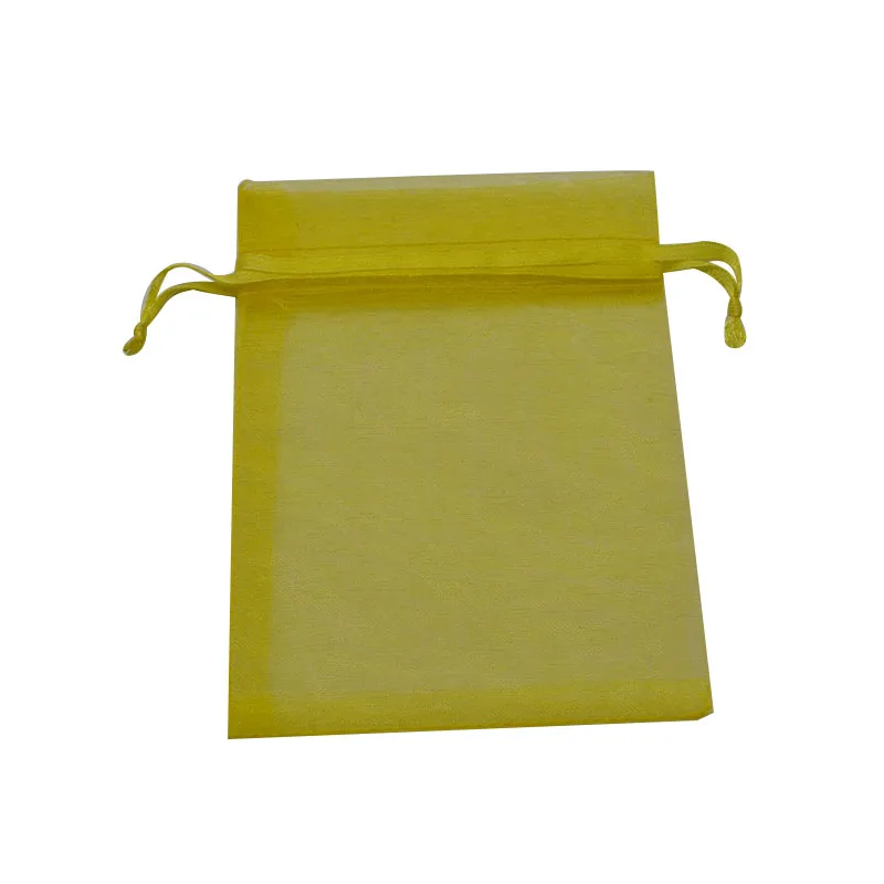 16 yellow 9x12 см 20 шт органзы Упаковочные мешочки с затяжками подарок торт из конфет чай сумки и мешочки Свадебные украшения сувениры - Цвет: 16 yellow