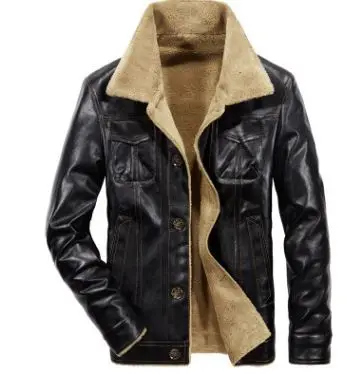 2018 осенние и зимние Последняя мода мужские классические толстые кожаная куртка