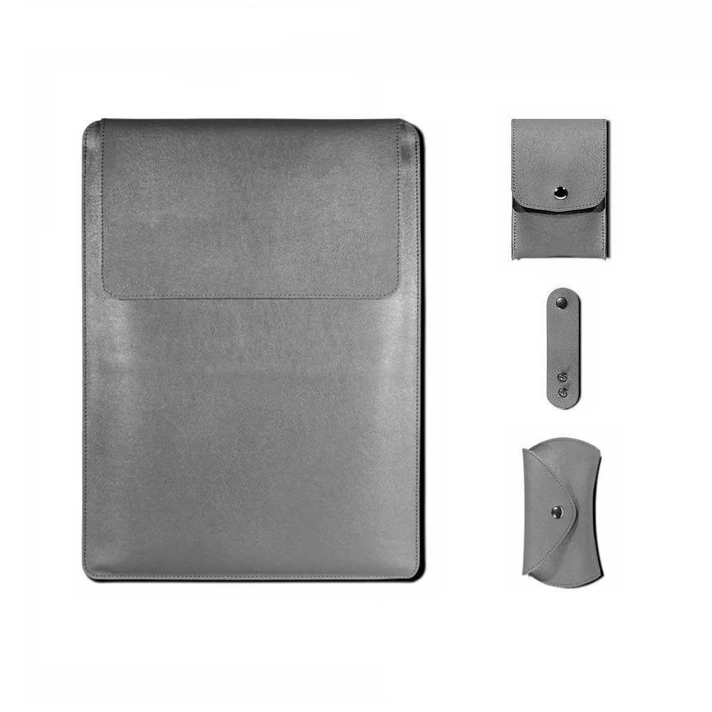 grey Чехол для ноутбука Macbook 13 11 Pro 15 дюймов, чехол для ноутбука, кожаный чехол для ноутбука Macbook Air 13 retina 12 - Цвет: grey