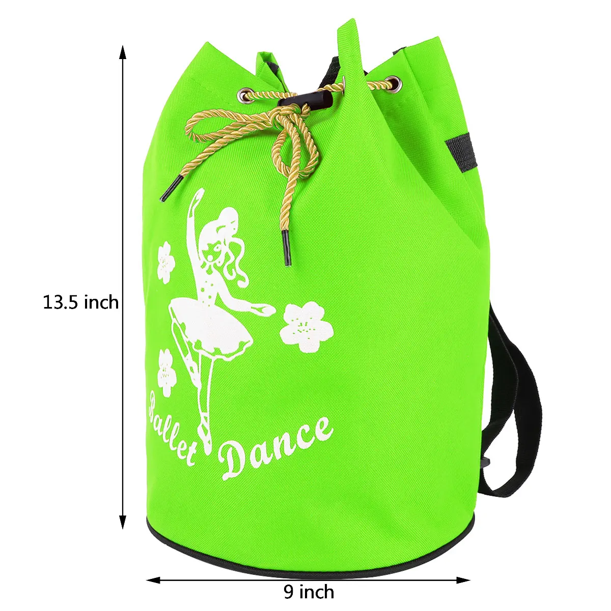 TiaoBug Cute Kids Fashion Drawstring Ballet Bag Backpack Girls Student School Backpack Dancer Print Rucksack for Gym Dance Class