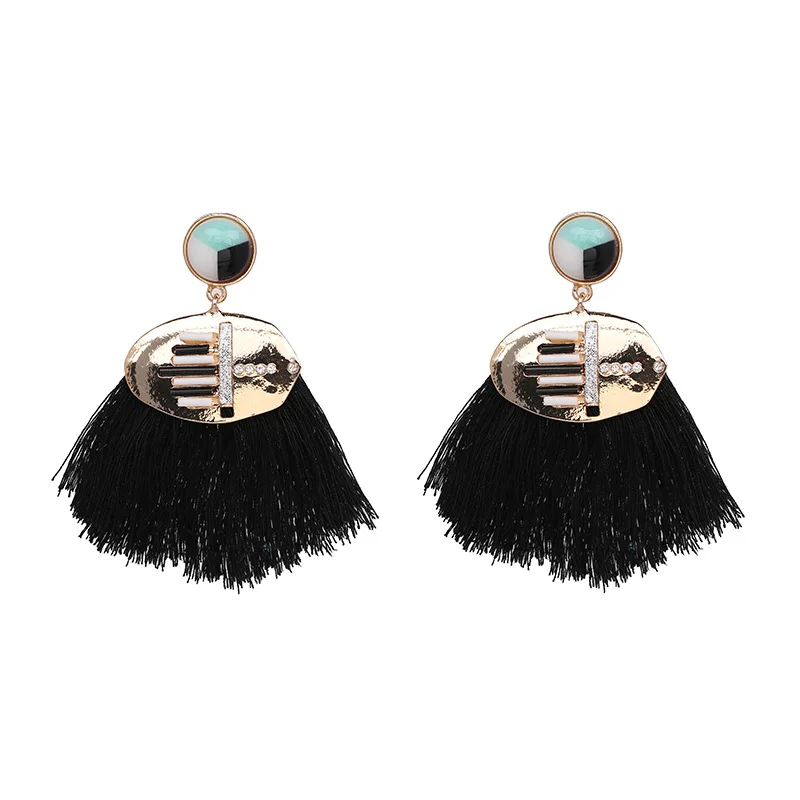Модные богемные этнические бахромой кисточкой серьги для Для женщин Золотой