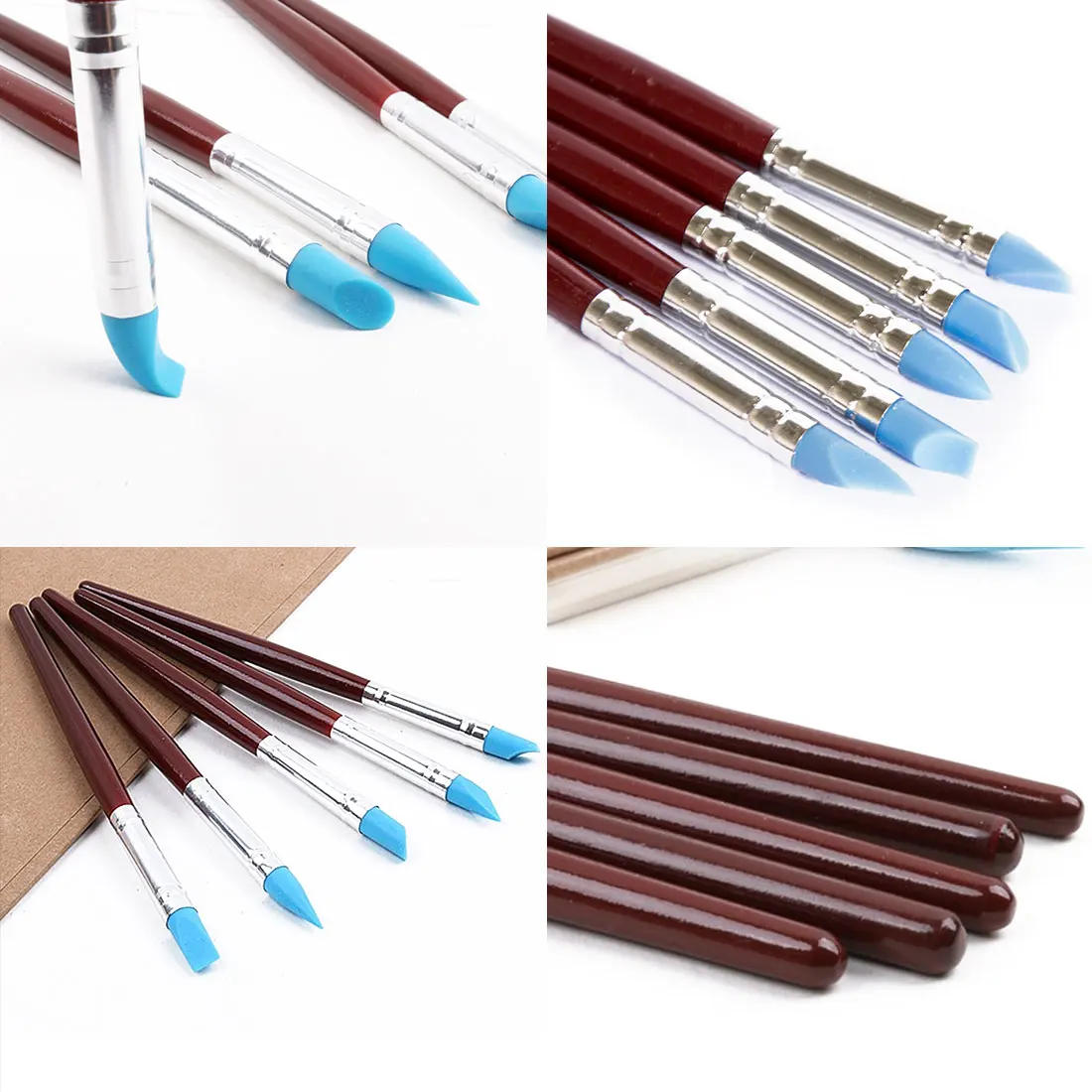 5 шт. набор инструментов для моделирования керамики из полимера деревянная ручка