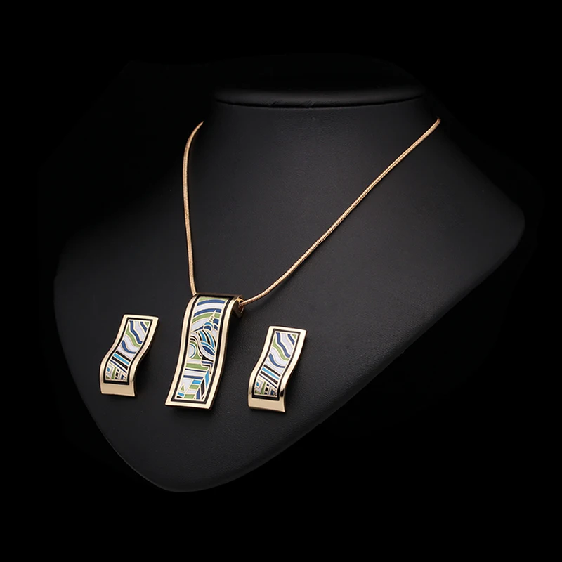 R & X Fashion 22 Joyas Сверкающее свадебное ожерелье/серьги Свадебное колье Дубай новый