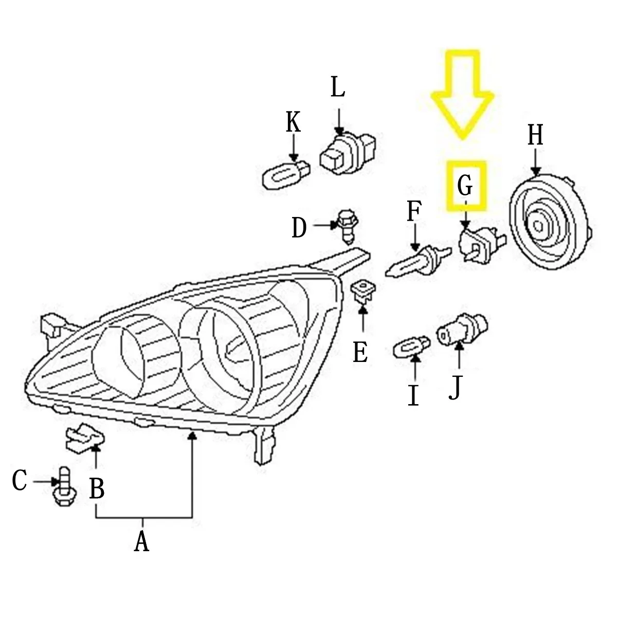 H1 Галогенные лампы Патрон для Honda/CRV/CR-V/Prelude/Acura спереди