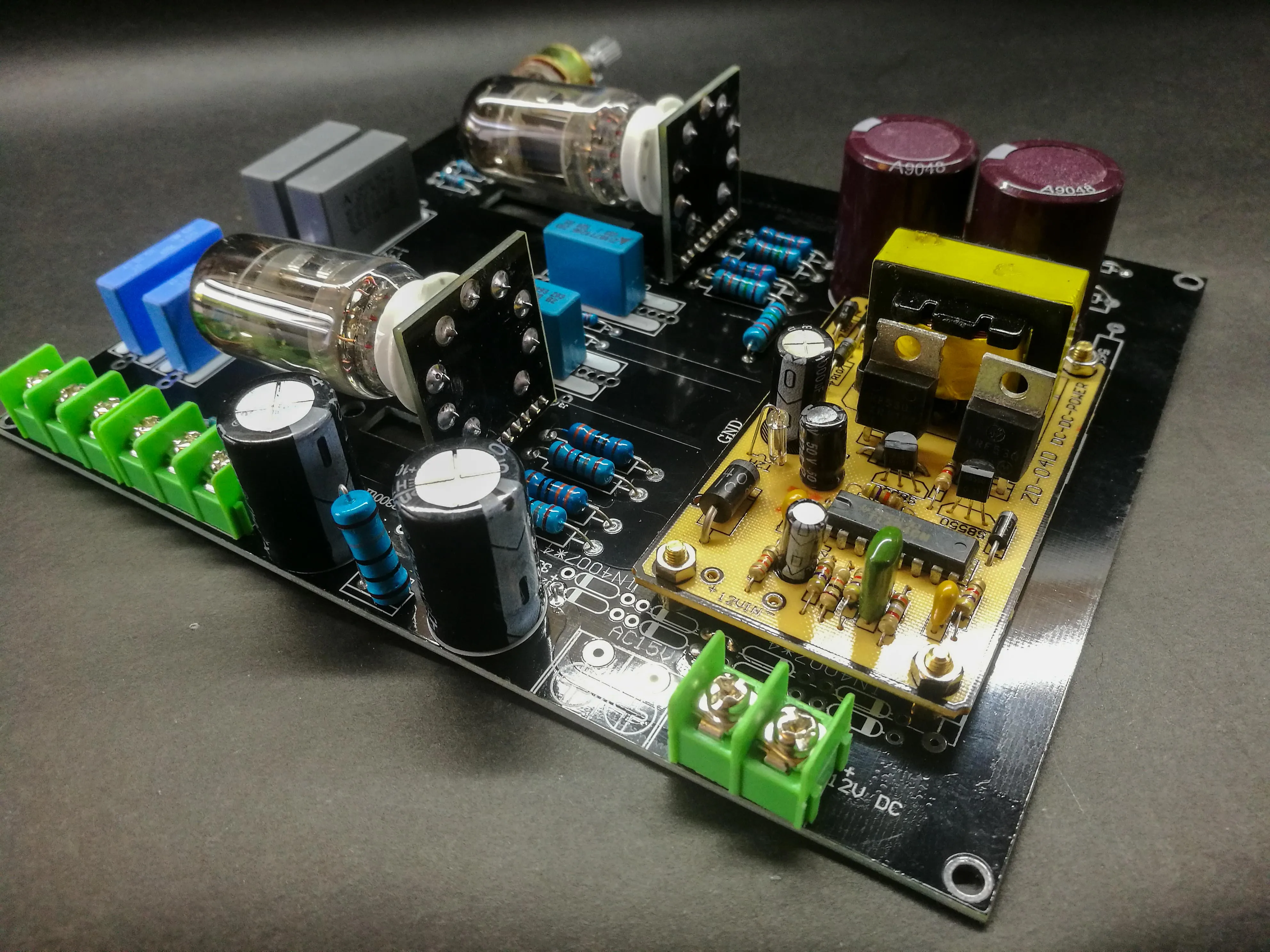 DC12V автомобиль/домашний аудио 6N4(12AX7) ламповый предусилитель Hi-Fi Матисса Предварительный усилитель доска