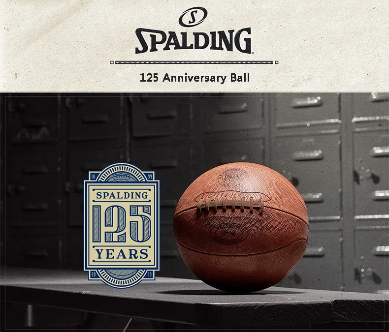 SPALDING 125 юбилей баскетбольный Кожаный Размер 7# memory ball Global limited edition 76-512Z