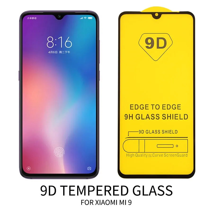 KLOVRRD 9D полный клей полное покрытие из закаленного стекла для Xiaomi mi 9 Защитная
