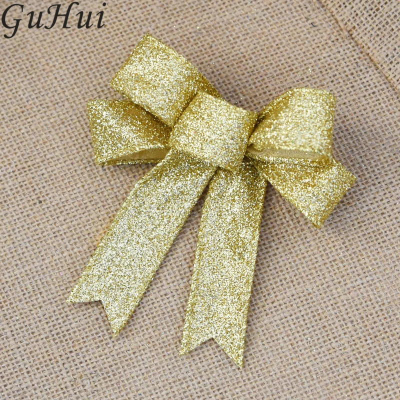 5 шт. Рождественская елка украшения поставки красочные блестящие ленты бант