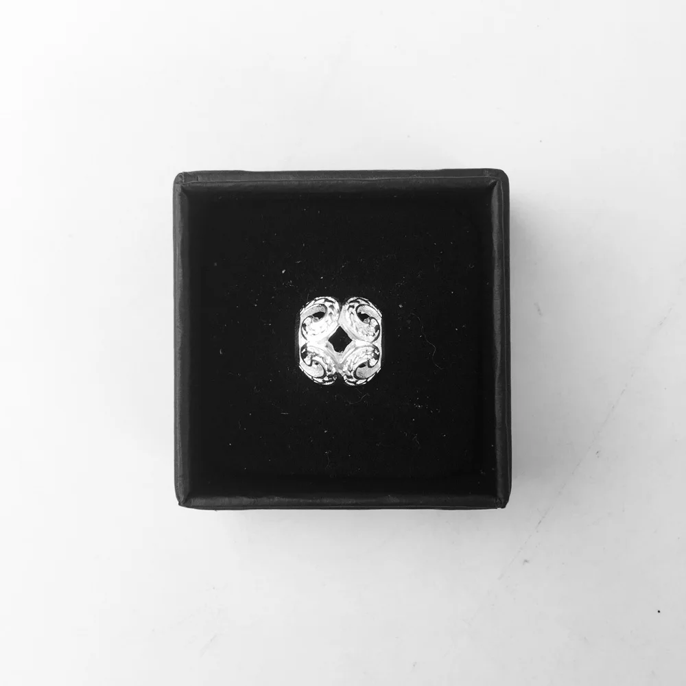 Бусины сделай сам этно-дизайн с сильными волнами отверстие 5 мм чистое серебро 925