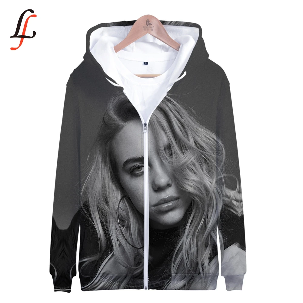 Billie Eilish harajuku 3D толстовки на молнии Modis K pop толстовка Bangtan для мальчиков и девочек толстовки для фанатов женские/мужские повседневные толстовки на молнии