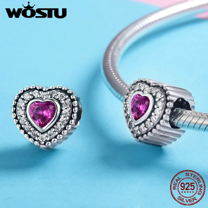 WOSTU 100% Настоящее Стерлинговое Серебро 925 пробы романтические подвески в виде
