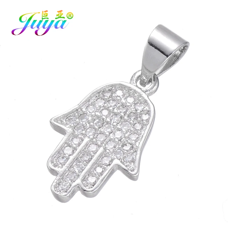 Juya DIY турецкие ювелирные изделия фурнитура золото/серебро/розовое золото Хамса рука подвеска Фатима подвески для браслета ожерелье серьги изготовление