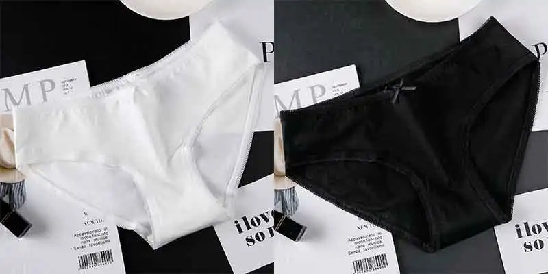 white black BZEL, новинка, сексуальные женские трусики, низкая талия, женские хлопковые трусы, удобное дышащее нижнее белье, бесшовные качественные трусы, Прямая поставка - Цвет: white black