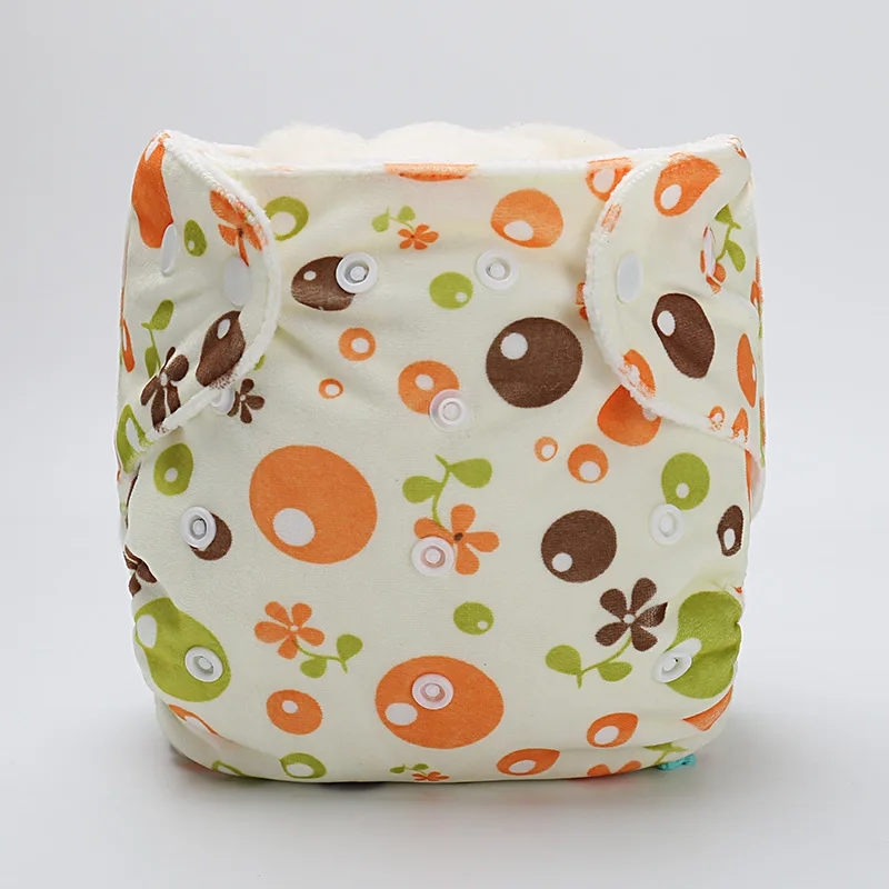1 Piece Washable Autumn Winter Baby Cloth Diaper Cover Soft Velvet Liner Waterproof Cartoon Diapers Reusable Nappies | Мать и ребенок