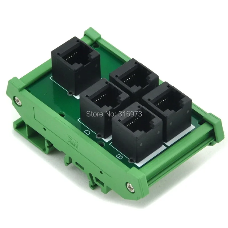 RJ45 8P8C 5 разветвитель для разъема DIN рейка крепление Интерфейс модуль.|module|module rj45 |