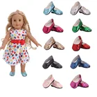Кукольная Яркая кожаная обувь, 10 цветов, 18 дюймов, мини-туфли для куклы, рождественский подарок