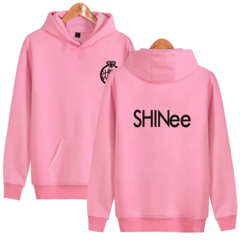 Корейский KPOP SHINee розовый с капюшоном для Для женщин Для мужчин harajuku Толстовка Taemin jonghyun ключ Минью onew из флиса с длинными рукавами куртка с капюшоном