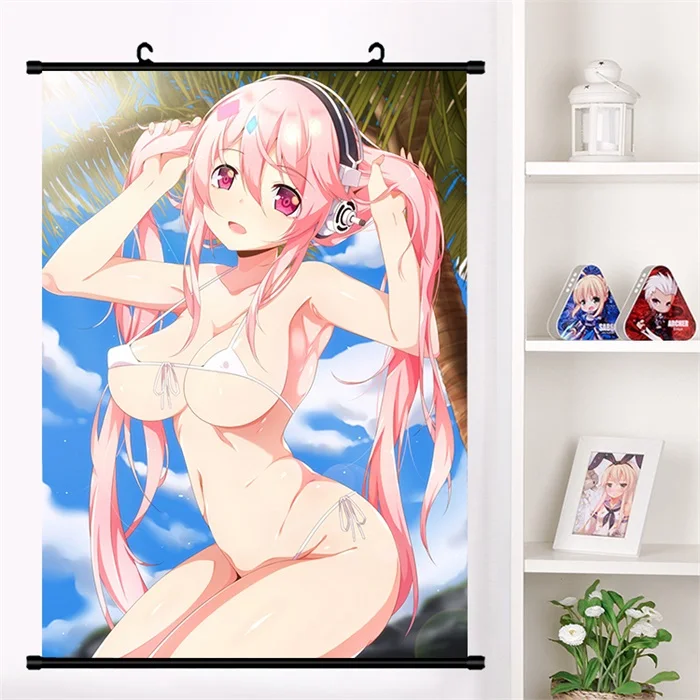 M Японское аниме SUPERSONICO Super Sonico сексуальный косплей настенный свиток Фреска плакат Настенные подвесные плакаты Otaku коллекция домашнего декора подарок - Цвет: M